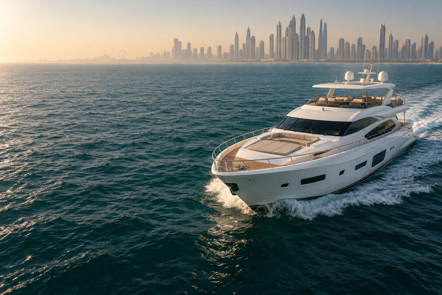 Illustrative private yacht near Dubai Marina